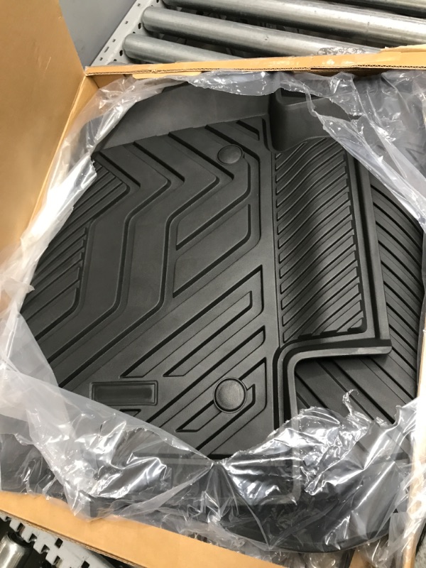 Photo 2 of Tesla Model Y Floor Mats 3D All-Weather TPE Floor Liners for Tesla Model Y 2020 2021 2022 2023 Interior Accessories Custom Waterproof (1st & 2nd Row, Black)