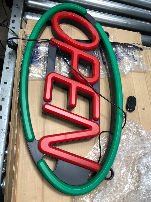 Photo 2 of *unfunctional**- Large Flashing LED Neon Open Sign 