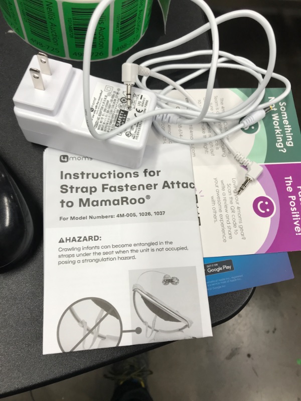 Photo 2 of 4moms mamaRoo 4 Multi-Motion Baby Swing + Safety Strap Fastener, Bluetooth Baby Swing with 5 Unique Motions, Nylon Fabric, Black