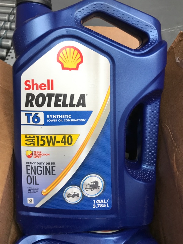 Photo 2 of (3 Pack) Shell Rotella T6 Full Synthetic Diesel Motor Oil SAE 15W-40, 1-Gallon