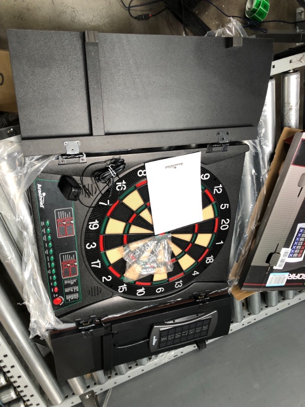 Photo 2 of Arachnid Cricket Maxx 1.0 Electronic Dartboard Cabinet Set Black