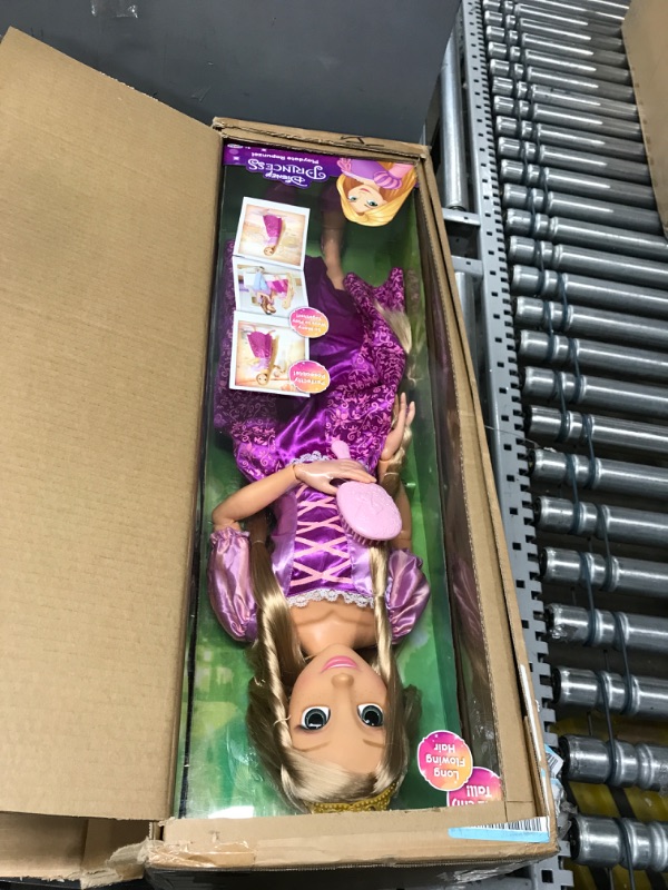 Photo 2 of Disney Princess Rapunzel 32" Playdate, My Size Articulated Doll, Comes with Brush to Comb Her Long Golden Locks, Movie Inspired Purple Dress, Removable Shoes & A Tiara