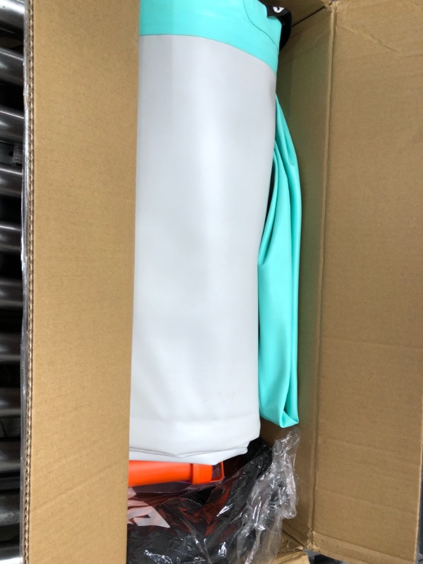 Photo 1 of AKSPORT Gymnastics Air Mat Tumble Track Tumbling Mat Inflatable Floor Mats with Electric Air Pump for Home Use/Tumble/Gym/Training/Cheerleading/Parkour/Beach/Park/Water((light blue, 9.84ft) Mint Green 10ftx3.3ftx4inch