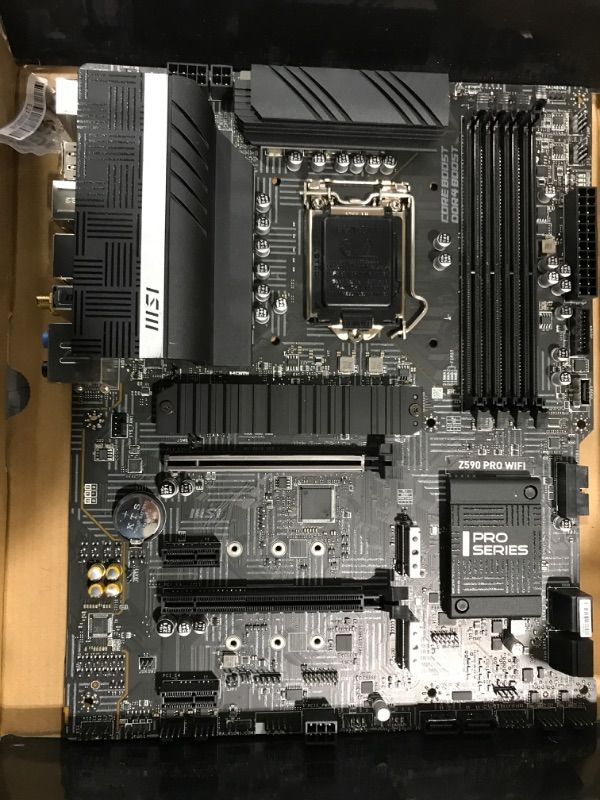 Photo 3 of MSI Z590 PRO WiFi ProSeries Motherboard (ATX, 11th/10th Gen Intel Core, LGA 1200 Socket, DDR4, PCIe 4, M.2 Slots, USB 3.2 Gen 2, 2.5G LAN, DP/HDMI, Wi-Fi 6E) (Renewed) Z590 PRO WIFI ATX