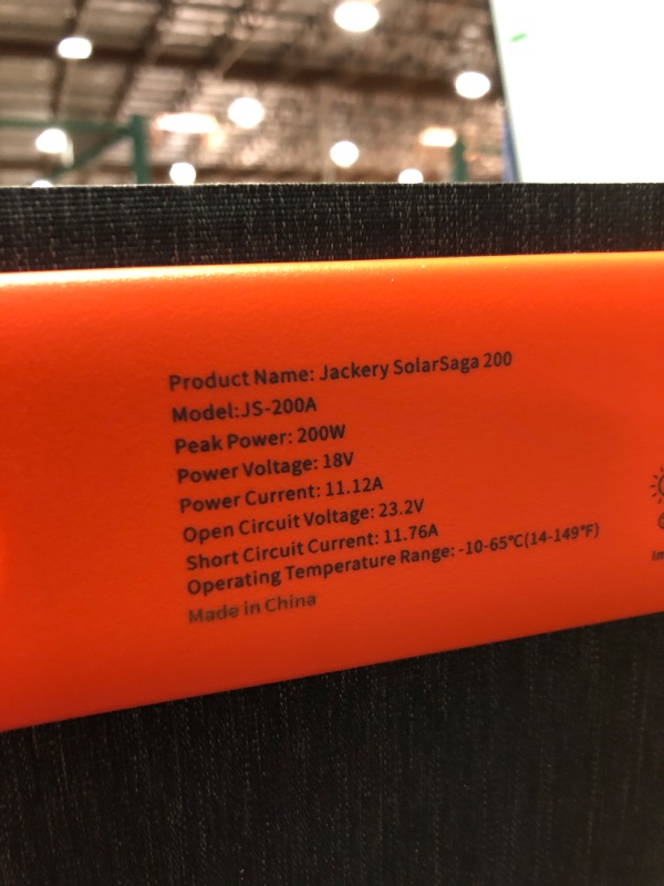 Photo 1 of Jackery SolarSaga 200W Portable Solar Panel for Explorer 1000 Pro/1500 Pro/2000Pro/3000Pro Power Station, Off-Grid Power for Home Back up, Outdoor Adventures, Emergency