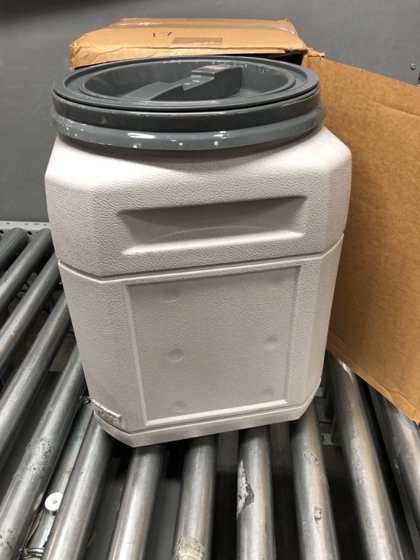 Photo 1 of Mighty Tuff 10 Gallon/up to 40 Pound Pet Food Storage Container with 1 Cup Measurement Scoop, Airtight Lid and Built-In Handles for Easy Transport, Made for Durable and Versatile Storage

