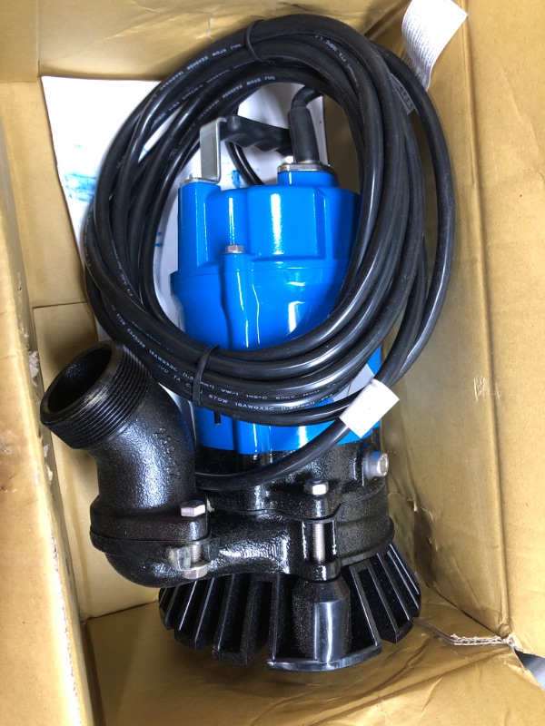 Photo 1 of Tsurumi - HS2.4S-62 HS2.4S; semi-Vortex Submersible Trash Pump w/Agitator, 1/2hp, 115V, 2" Discharge Blue 10-1/16 x 12-15/16