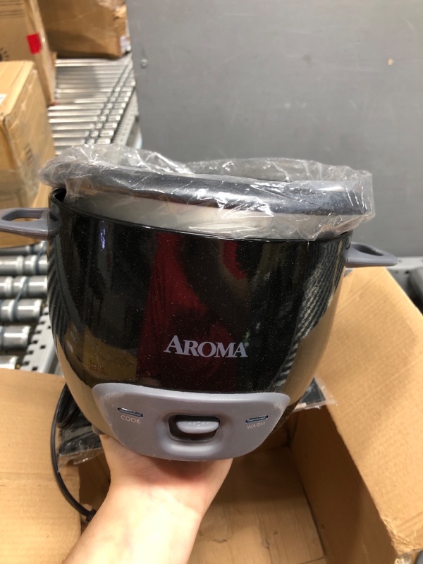 Photo 1 of Aroma Housewares 6-Cup (Cooked) Pot-Style Rice Cooker and Food Steamer, Black ARC-743-1NGB
