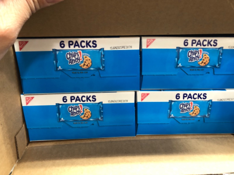 Photo 3 of best by 6/23/2023***CHIPS AHOY! Original Chocolate Chip Cookies, 24 Total Snack Packs, 4 Boxes (4 Cookies Per Pack) 24 Snack Packs