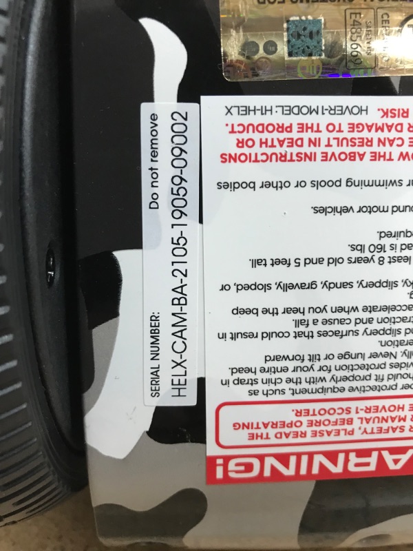 Photo 2 of **DOES NOT FUNCTION**Hover-1 Helix Electric Hoverboard | 7MPH Top Speed, 4 Mile Range, 6HR Full-Charge, Built-in Bluetooth Speaker, Rider Modes: Beginner to Expert Hoverboard Camo