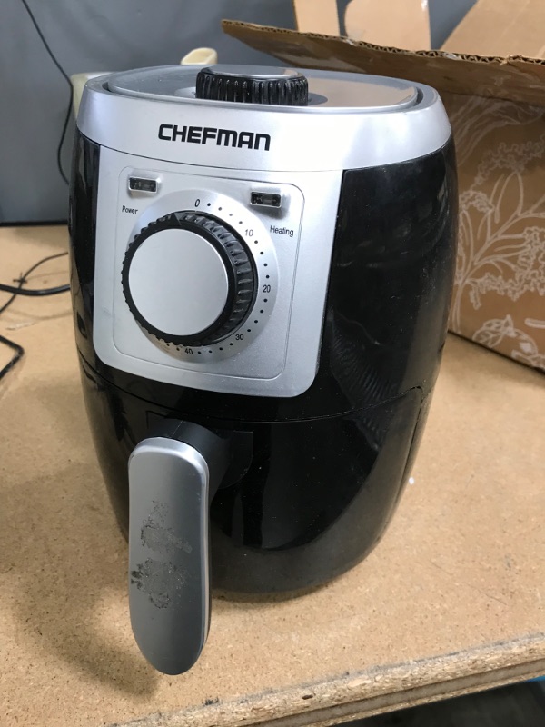 Photo 5 of CHEFMAN Small, Compact Air Fryer Healthy Cooking, 2 Qt, Nonstick, User Friendly and Adjustable Temperature Control w/ 60 Minute Timer & Auto Shutoff, Dishwasher Safe Basket, BPA - Free, Black
