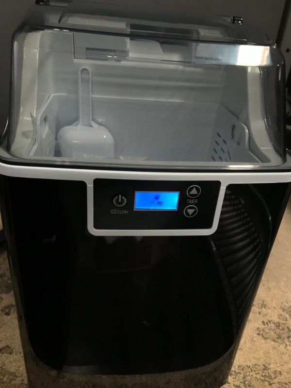 Photo 1 of Nugget Ice Machine, Nugget Ice Maker Countertop, Chewable Ice Maker Machine, up to 44Lbs per Day, 3lbs / Basket at a time (with Ice Scoop and Ice Baseket as Gifts) Nugget ice 45lbs in a day Black 1