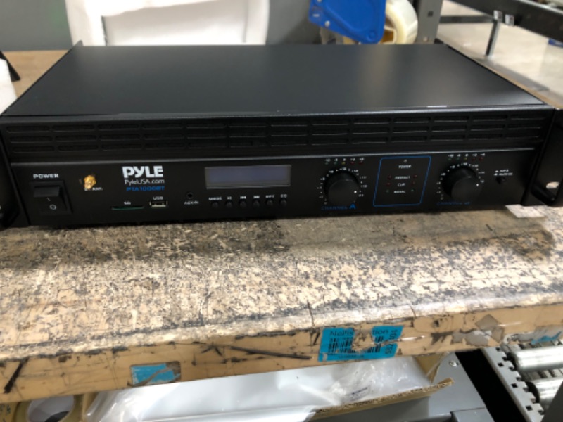 Photo 2 of Pyle Professional Audio Bluetooth Power Amplifier - 2-Channel Rack Mount Bridgeable, LED Indicators, Shockproof Binding Posts, Cooling Fans 1000 Watt  - Pyle Pro PTA1000