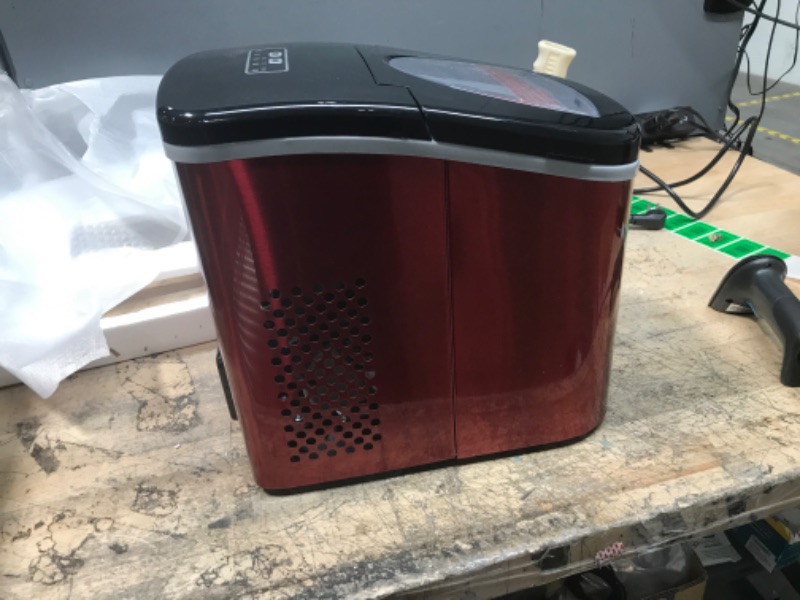 Photo 3 of ***PARTS ONLY NOT FUNCTIONAL***Frigidaire EFIC117-SSRED-COM Stainless Steel Ice Maker, 26lb per day, RED STAINLESS