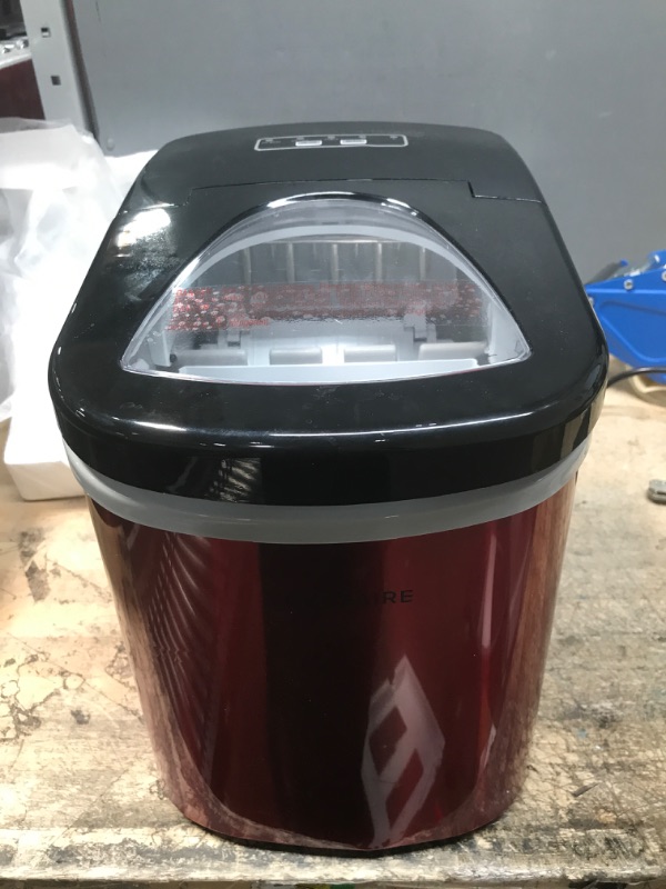 Photo 1 of ***PARTS ONLY NOT FUNCTIONAL***Frigidaire EFIC117-SSRED-COM Stainless Steel Ice Maker, 26lb per day, RED STAINLESS
