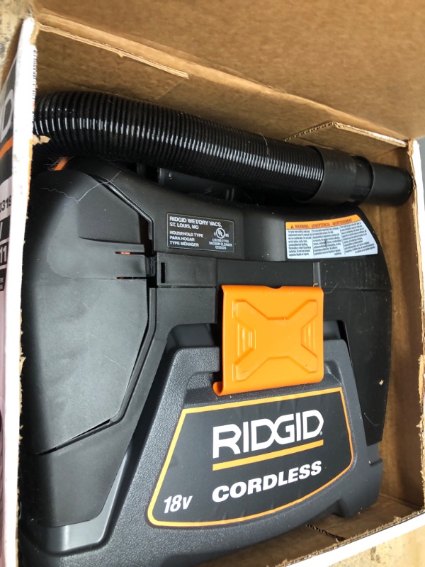 Photo 4 of Ridgid 18-volt 3 Gal. Cordless Wet/dry Vacuum (Bare Tool)