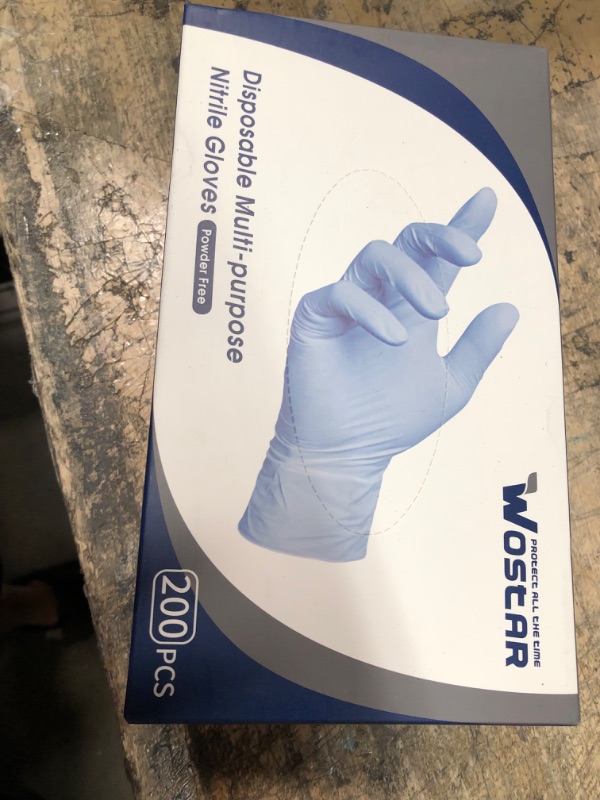Photo 2 of *** SIZE - SMALL *** Wostar Nitrile Disposable Gloves 4Mil Powder Latex Free Disposable Non-Sterile Nitrile Exam Gloves Dark Blue 4mil 100pcs  (Pack of 100)