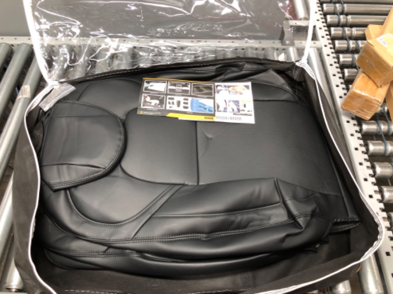 Photo 2 of ***MISSING PARTS***Wekar ?Upgraded? CW-001 Tesla Model 3 Seat Covers 2023 2022 2021 2020 2019 2018 2017, Custom 5 Seats Tesla Model 3 Accessories, Faux Leather Car Seat Cover, All Weather Compatible, Black Model 3 Black