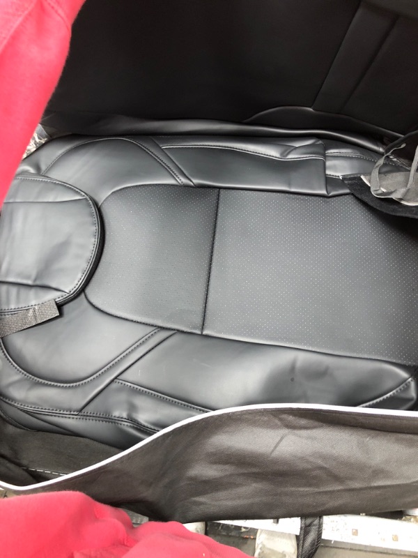 Photo 3 of ***MISSING PARTS***Wekar ?Upgraded? CW-001 Tesla Model 3 Seat Covers 2023 2022 2021 2020 2019 2018 2017, Custom 5 Seats Tesla Model 3 Accessories, Faux Leather Car Seat Cover, All Weather Compatible, Black Model 3 Black