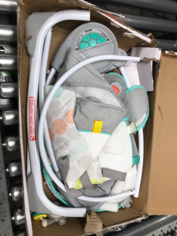 Photo 2 of Bright Starts Whimsical Wild Portable Compact Automatic Deluxe Baby Swing with Music and Taggies, Newborn and up.