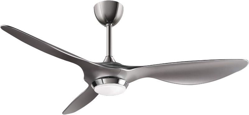 Photo 1 of ***item missing pieces**Controller is burned out**
reiga 52-in Silver Ceiling Fan with Dimmable LED Light Kit Remote Control Modern Blades Reversible 
