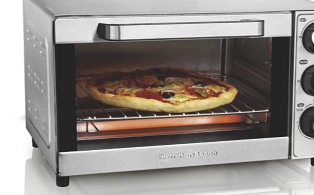 Photo 1 of Hamilton Beach Countertop Toaster Oven & Pizza Maker Large 4-Slice Capacity, Stainless Steel 