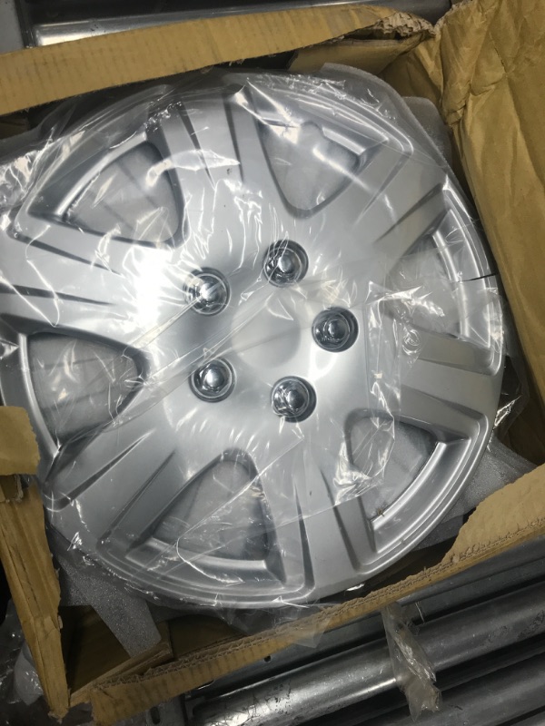 Photo 2 of Four ABS Plastic Silver Colored Hubcaps - 15 Inch Diameter set of 4 