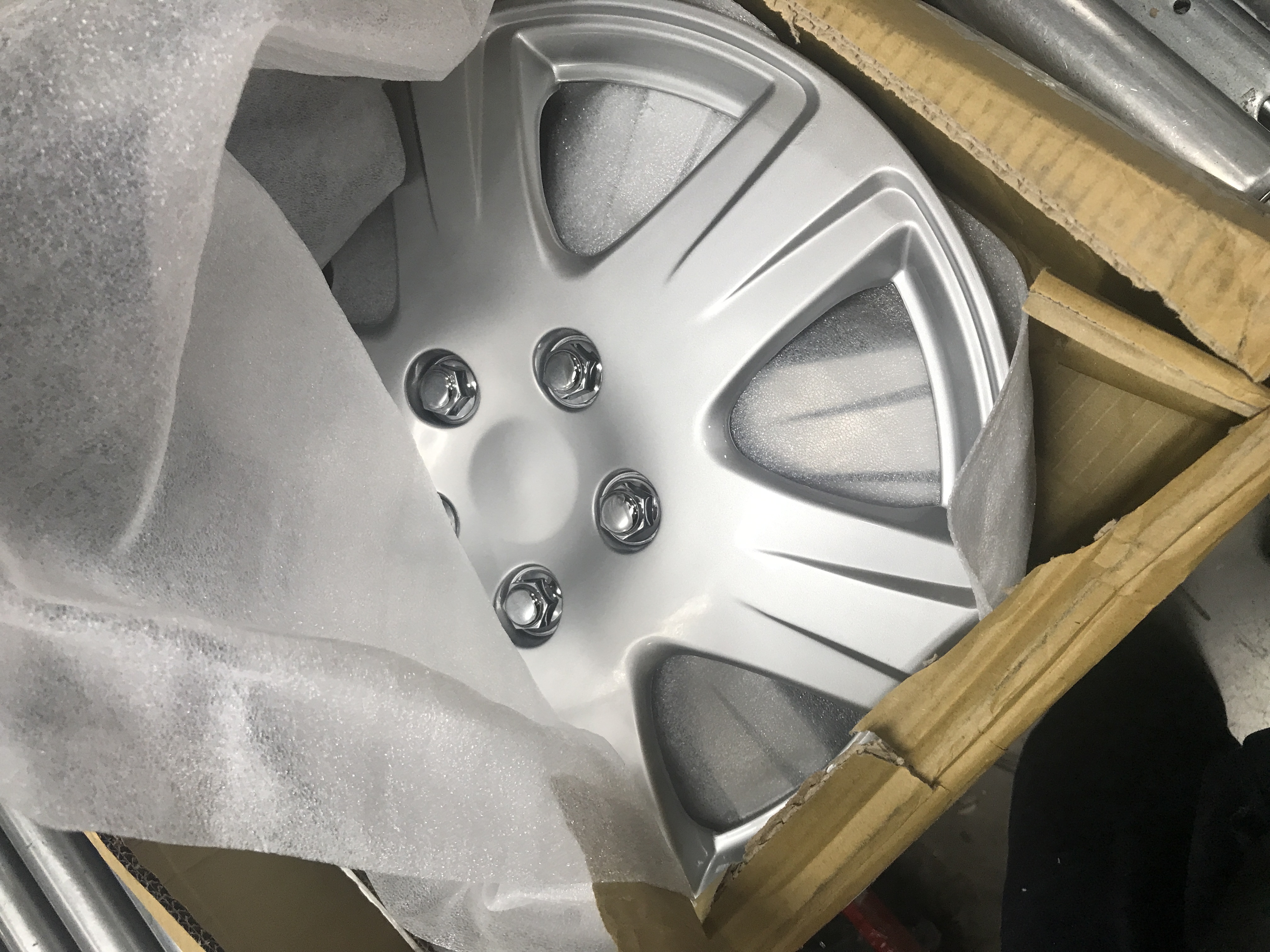 Photo 1 of Four ABS Plastic Silver Colored Hubcaps - 15 Inch Diameter set of 4 