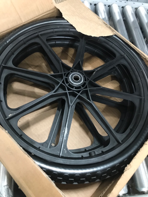 Photo 1 of 20x1.95" Flat Free Cart Wheels Compatible with Rubbermaid Garden Yard Cart, 20" Replacement Flat Free Tire Assembly with 5/8" Bearing for Big Wheel Utility Carts/Lawn Carts-2PCS 20x1.95inch
