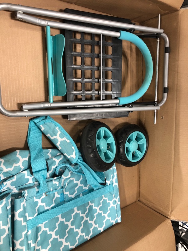 Photo 2 of ***NEEDS CLEANING***Dbest Products 01-581 Trendy Trolley Dolly, Teal/White