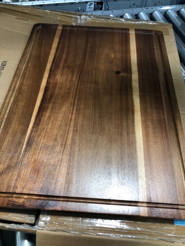 Photo 2 of 24 X 18 Cutting Board, Extra Large Wood Cutting Boards for Kitchen, Acacia Wood Cutting Board with Juice Groove, Wooden Chopping Board for Meat, Cheese, Turkey, Butcher Block Cutting Board 24"×18"×1.1"