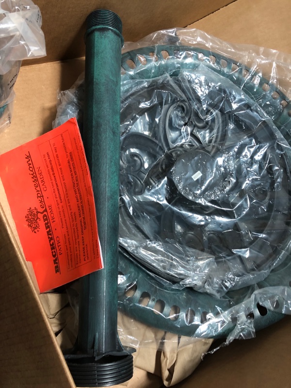 Photo 4 of ***DAMAGED AND MISSING HARDWARE***BACKYARD EXPRESSIONS PATIO · HOME · GARDEN 912449-NW Outdoor Garden Bird Bath- Bronze- Weather Resistant Polyresin-30 Inch-Backyard Expressions Bronze 2023 Model