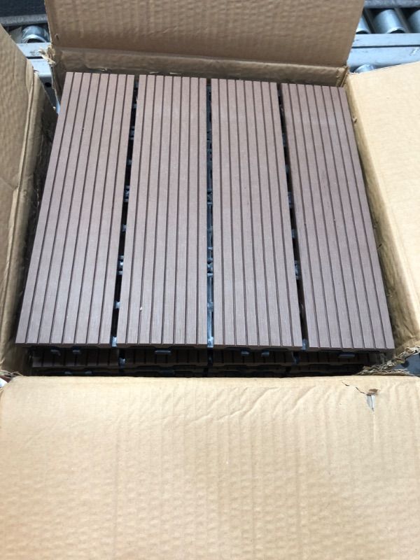 Photo 2 of **SEE PICTURES FOR COLOR**  Interlocking Deck Tiles Interlocking Floor Tiles for Deck/ Patio/ Bathroom, Wood Plastic Composite Greenhouse Porch Deck Tile, Pack of 6/10, Easy to Install Clean ( Color : Style8 , Size : 10PCS ) 10PCS Style8