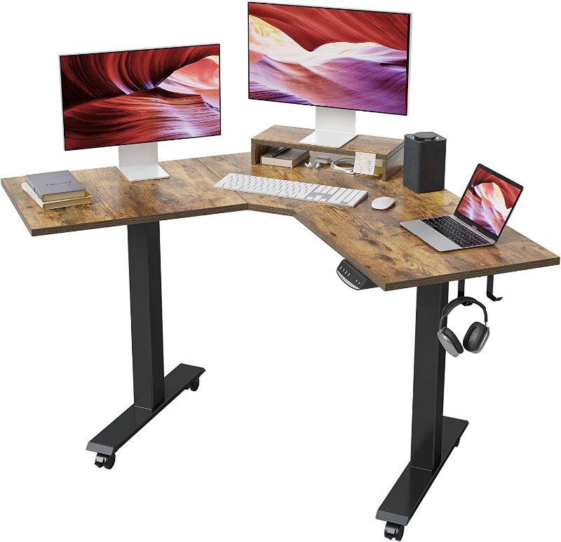 Photo 1 of 
FEZIBO Dual Motor L Shaped Electric Standing Desk, 