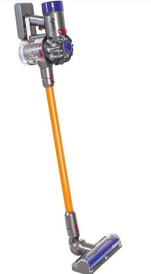 Photo 1 of Casdon Little Helper Dyson Cord-Free Vacuum Cleaner Toy, Grey, Orange and Purple (68702) 