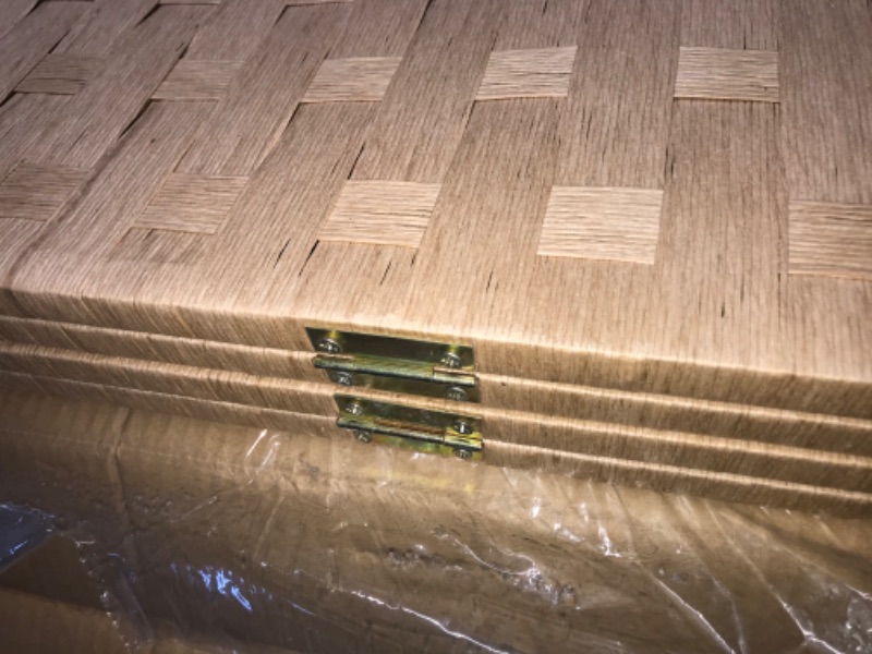Photo 1 of Wood Mesh Woven Design 4 Panel Folding Wooden Screen Room Divider 4 Panel Natural
