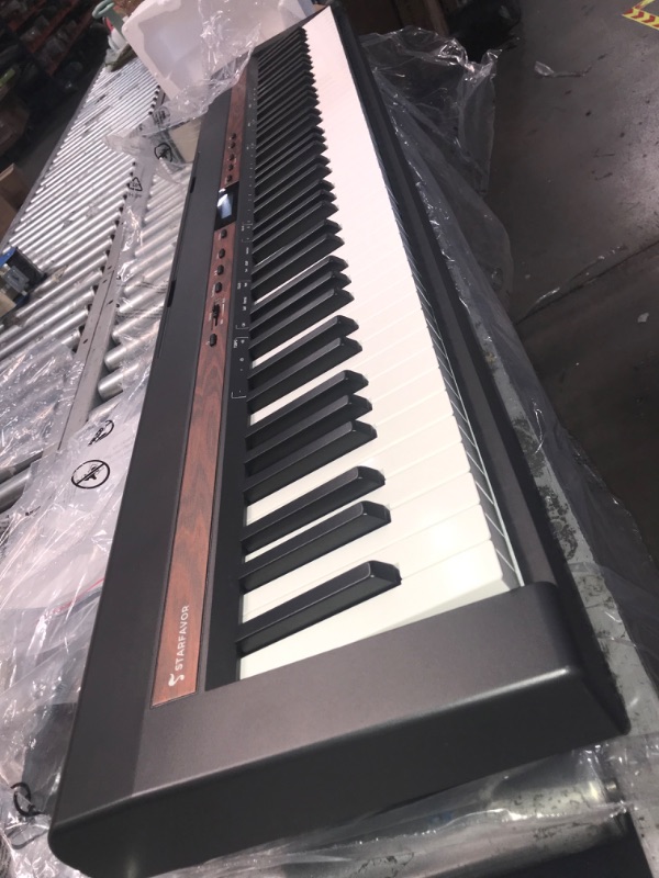 Photo 8 of **USED/READ NOTES**  (Some Keys Do Not Function) Starfavor Digital Piano 88 Keys Weighted Keyboard Piano, SP-150W, Wood Grain Pattern