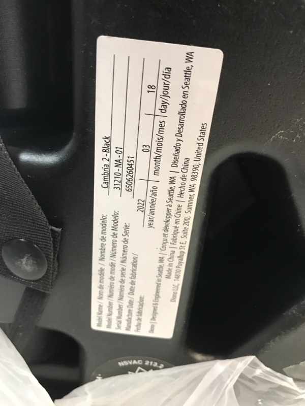 Photo 4 of Diono Cambria 2 XL, Dual Latch Connectors, 2-in-1 Belt Positioning Booster Seat, High-Back to Backless Booster with Space and Room to Grow, 8 Years 1 Booster Seat, Black
