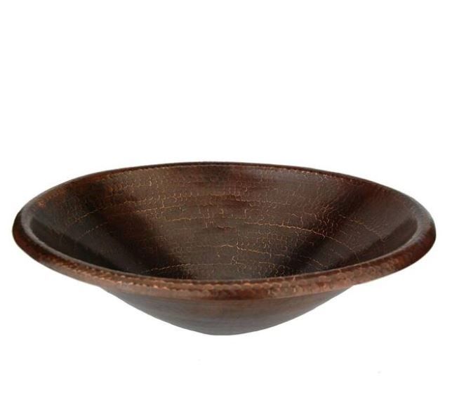 Photo 1 of 2 PACK  - Self-Rimming Master Bath Oval Hammered Copper Bathroom Sink in Oil Rubbed Bronze