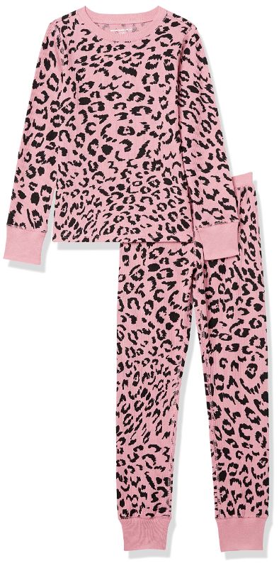 Photo 1 of Amazon Essentials Girls and Toddlers' Thermal Long Underwear Set size 2T Purple Cheetah