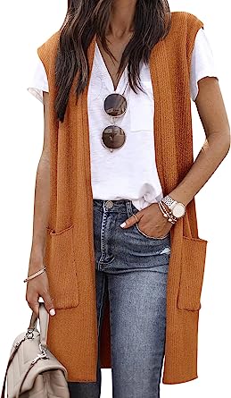 Photo 1 of Women Casual Sleeveless Open Front Tunic Long Cardigan Tops Coat XLarge 