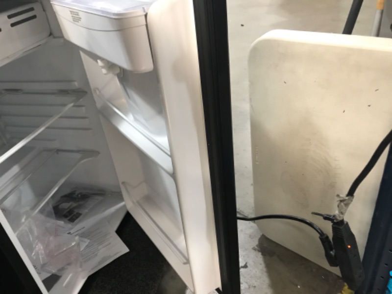 Photo 2 of Frigidaire EFR494-BLACK Retro Compact Mini Fridge with Freezer Compartment, Chrome Handles, 4.5 Cu Ft, Built-in Water Dispenser, Black 4.5 cu ft Refrigerator