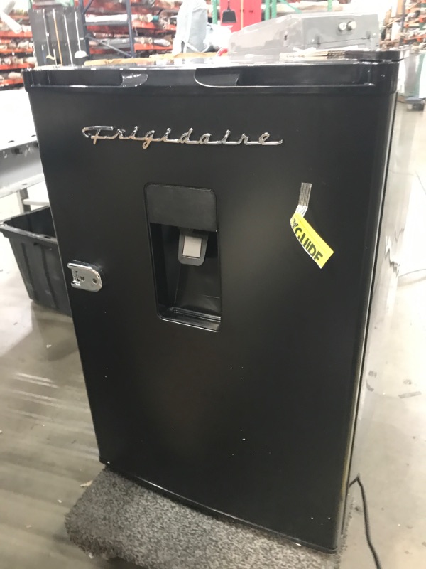 Photo 6 of Frigidaire EFR494-BLACK Retro Compact Mini Fridge with Freezer Compartment, Chrome Handles, 4.5 Cu Ft, Built-in Water Dispenser, Black 4.5 cu ft Refrigerator