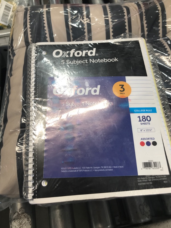 Photo 2 of Oxford Spiral Notebook 3 Pack, 5 Subject, College Ruled Paper, 4 Dividers, 8 x 10-1/2 Inches, Black, Red, Blue, 180 Sheets (65203)