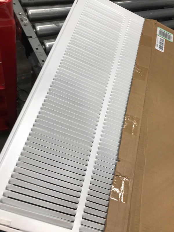 Photo 2 of 14" X 30 Steel Return Air Filter Grille for 1" Filter - Removable Face/Door - HVAC Duct Cover - Flat Stamped Face - White [Outer Dimensions: 16.5 X 31.75] 14 In X 30 In