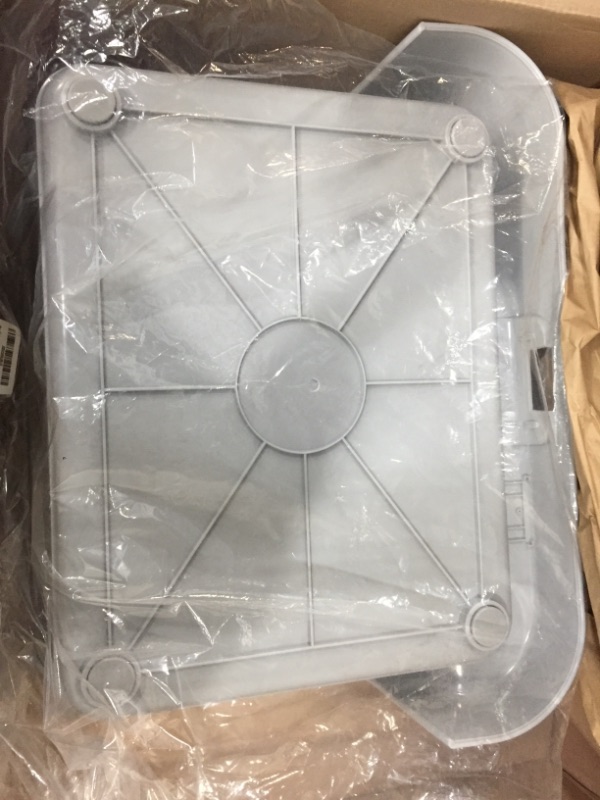 Photo 1 of [DogCharge] Indoor Dog Potty Tray – with Protection Wall Every Side for No Leak, Spill, Accident - Keep Paws Dry and Floors Clean (Tray Only, Grey) Tray Only Grey