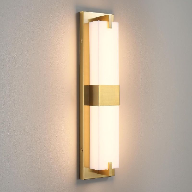 Photo 1 of 
WOSHITU Gold Sconces Wall Lighting - 24W LED Dimmable Modern Bathroom Vanity Lights with Acrylic Shade 19in Indoor Wall Lights for Bedroom Living Room Hallway Stairway, ETL Listed
