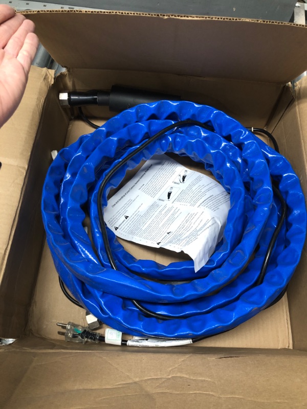 Photo 2 of Camco 25ft Cold Weather Heated Drinking Water Hose Can Withstand Temperatures Down to -40°F/C- Lead and BPA Free, Reinforced for Maximum Kink Resistance 5/8" Inner Diameter (22923) 25' Cold Weather (Freeze Protection to - 40?F) Frustration-Free Packaging