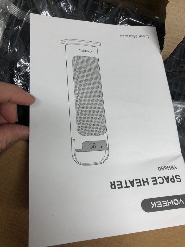Photo 1 of 24" Space Heater, Voweek 1500W PTC Fast Heating Ceramic Heater for Office, Large Room, Indoor Use, Bedroom, Electric Heater with Thermostat, Remote, 3 Modes, ETL Certified, 12H Timer, 90° Oscillating Black