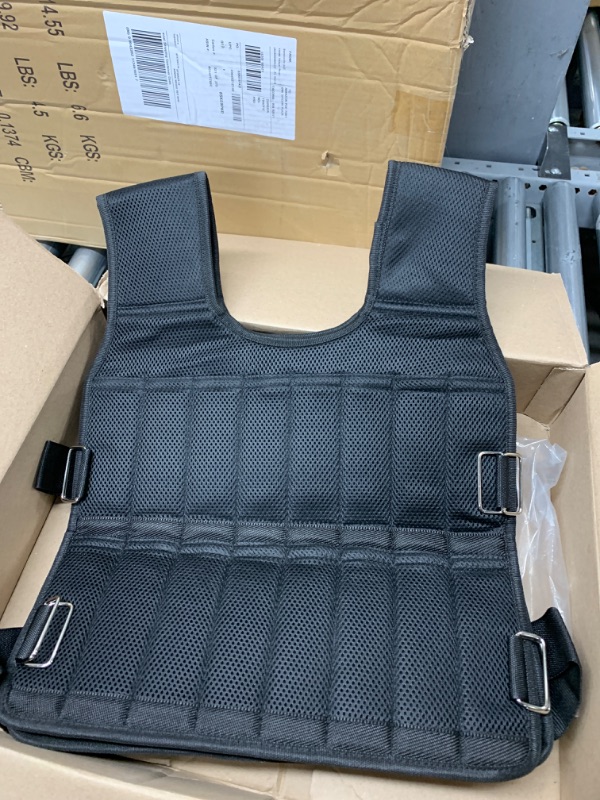 Photo 3 of **NOTES** Adjustable Weighted Vest 44LB Workout Weight Vest Training Fitness Weighted Jacket for Man Woman (Included 96 Steel Plates Weights)